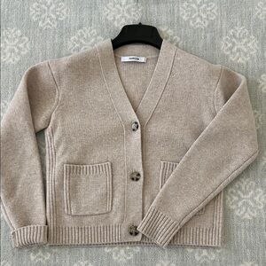 Thakoon Taupe Button-Front V-Neck Cardigan